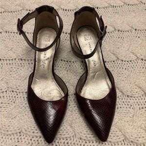 Anne Klein Burgundy Textured Heels